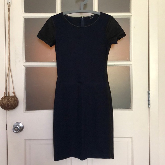 fitted navy dress